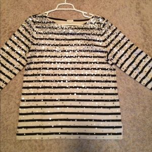 J. Crew stripe and sequin top